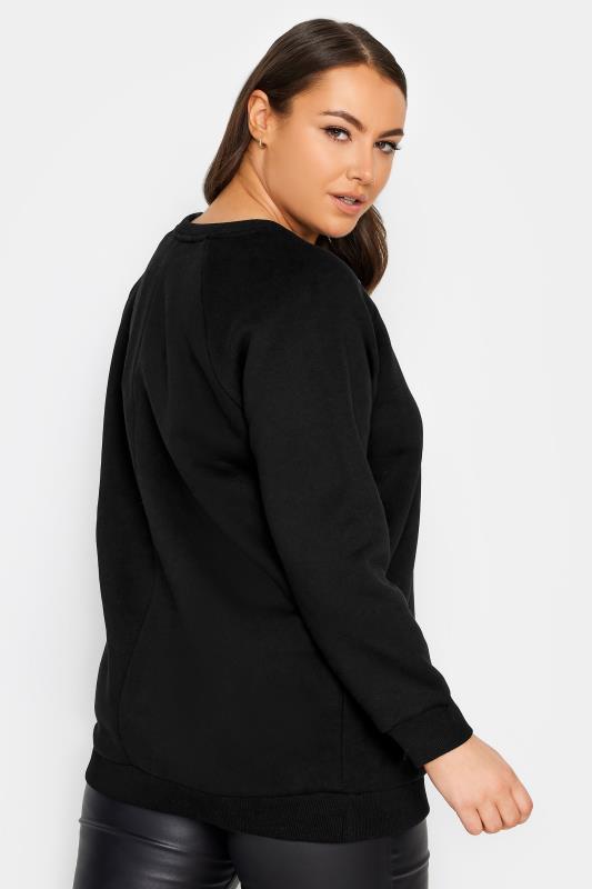 YOURS Curve Black Eyelet Detail Sweatshirt | Yours Clothing 3