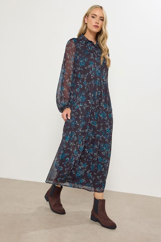  LTS Tall Purple Floral Tiered Maxi Dress