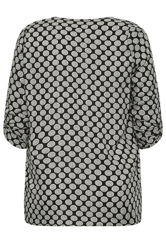 YOURS Plus Size Black Abstract Spot Print Blouse | Yours Clothing  7