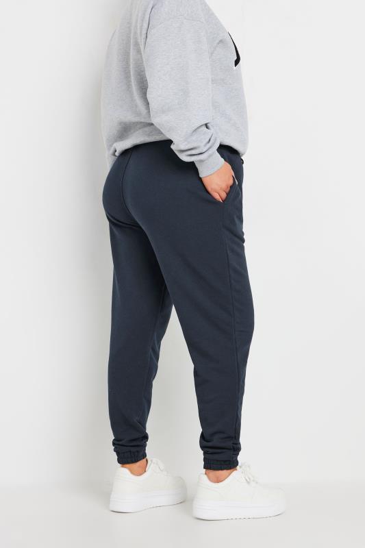 YOURS Plus Size Navy Blue Elasticated Joggers | Yours Clothing 3