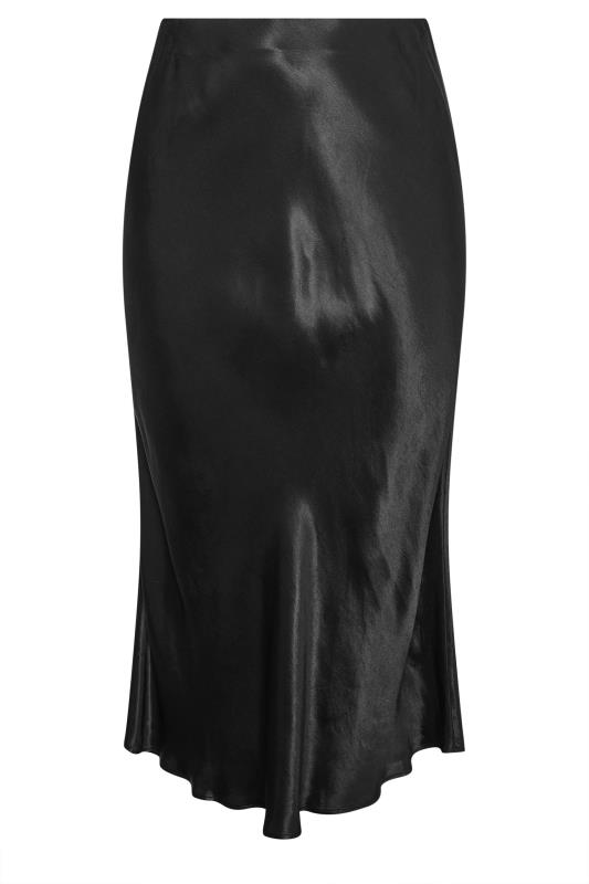 YOURS Plus Size Black Satin Maxi Skirt | Yours Clothing 6