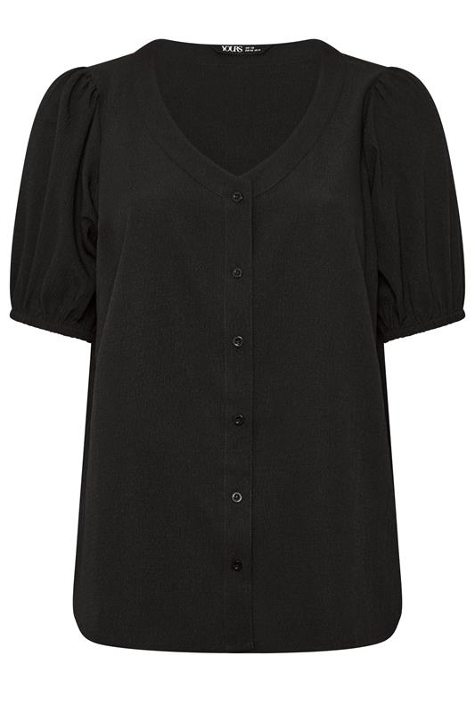 YOURS Plus Size Black Textured Blouse | Yours Clothing 5