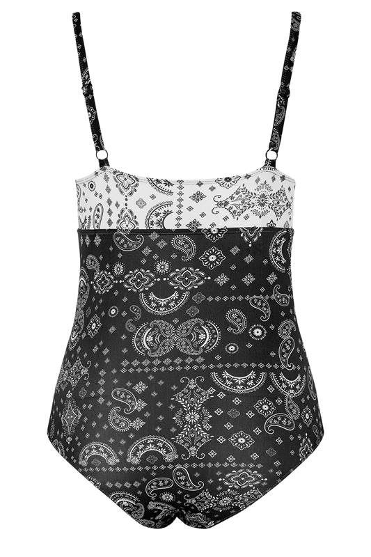 YOURS Plus Size Black Bandana Tie Swimsuit | Yours Clothing 8