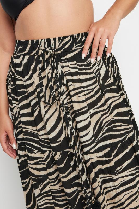 YOURS Plus Size Black Animal Print Tiered Beach Skirt | Yours Clothing 4