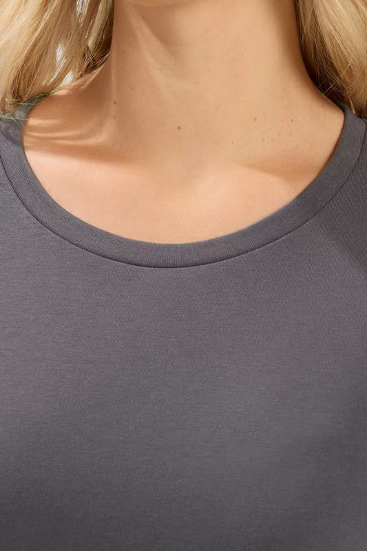YOURS Plus Size Grey Long Sleeve Core T-Shirt | Yours Clothing 4