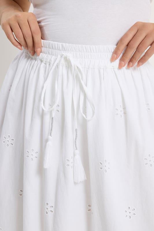 YOURS Plus Size White Broderie Anglaise Maxi Skirt | Yours Clothing 5