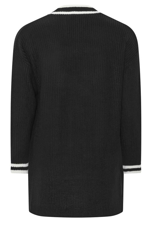 YOURS Plus Size Black Contrast Edge Cardigan | Yours Clothing 6