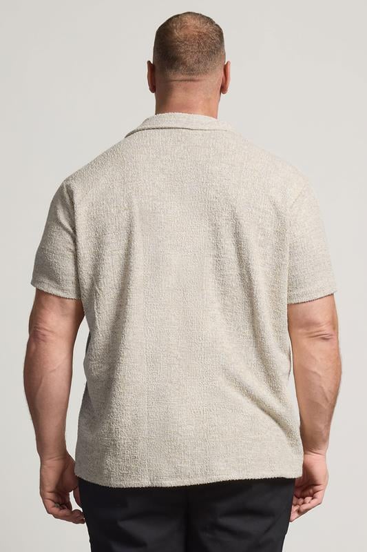 BadRhino Big & Tall Natural Brown Short Sleeve Textured Jersey Shirt | BadRhino 4