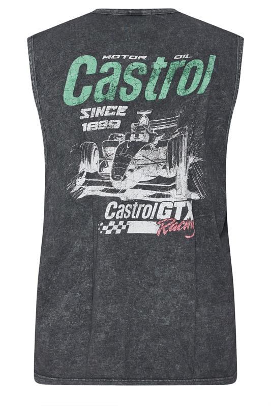 BadRhino Big & Tall Black Acid Wash 'Castrol' Graphic Vest | BadRhino 9