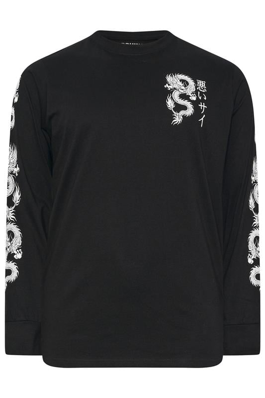 BadRhino Big & Tall Black Long Sleeve Dragon Graphic T-shirt | BadRhino 5