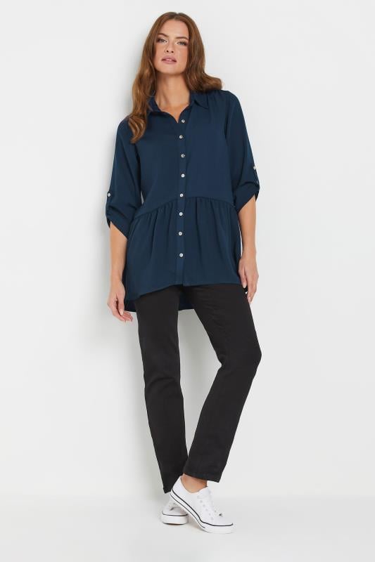 M&Co Navy Blue Frill Hem Shirt | M&Co 2