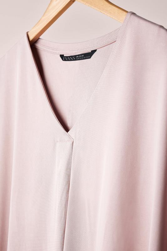 EVANS Plus Size Blush Pink Pleat Front Modal Rich Top | Evans
