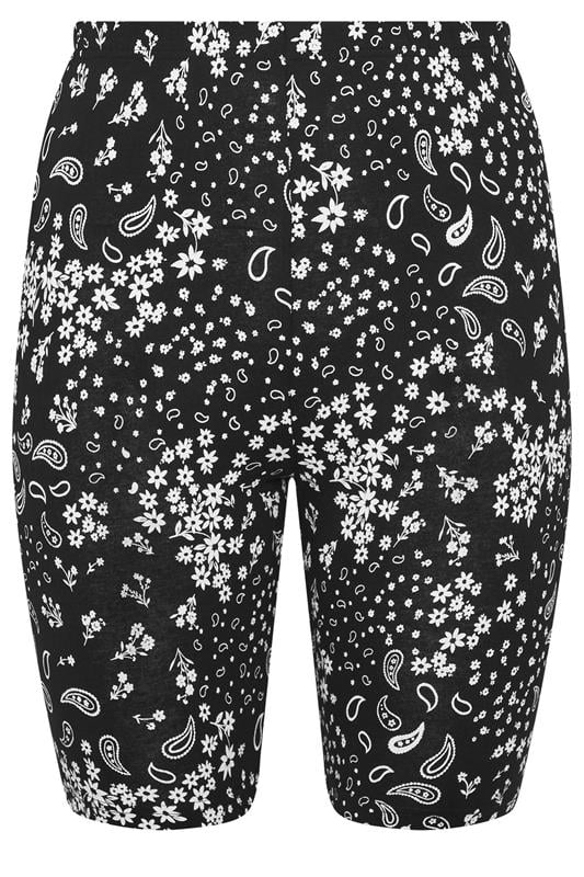 YOURSET 2 PACK Plus Size Black Paisley Print Cycling Shorts | Yours Clothing 10