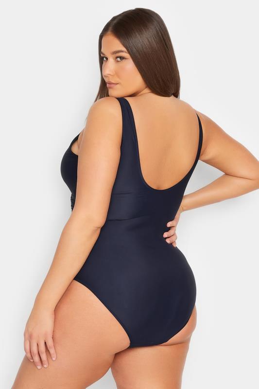LTS Tall Women's Blue Ruched Side Swimsuit | Long Tall Sally 4