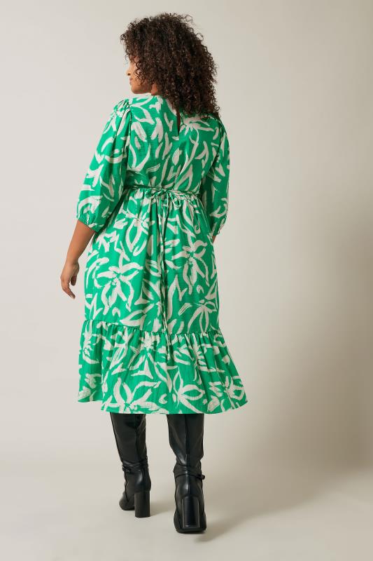 EVANS Plus Size Green Abstract Print Midaxi Dress | Evans  3