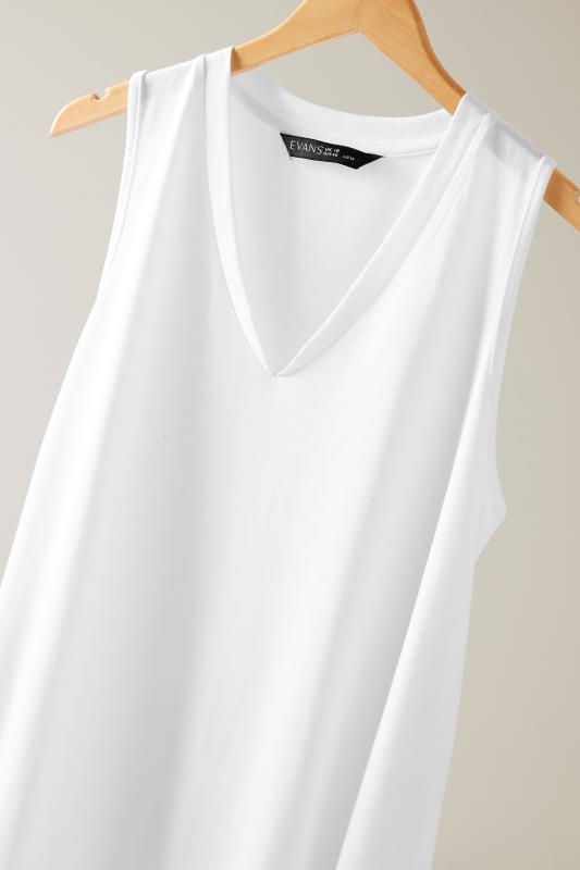 EVANS Plus Size White Modal Rich Vest Top | Evans 7