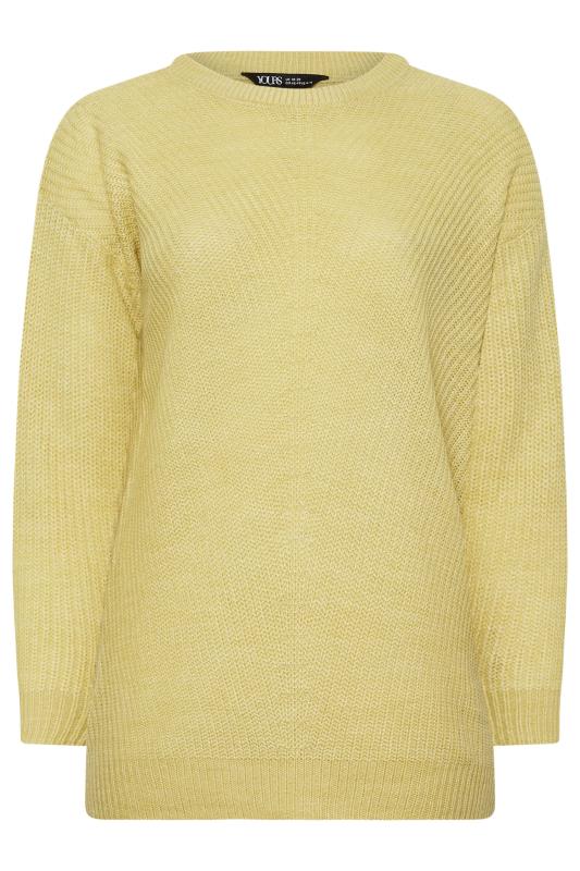 YOURS Plus Size Light Green Essential Long Sleeve Knitted Jumper | Yours Clothing 5