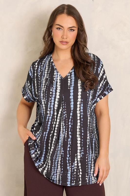 EVANS Plus Size Brown Tie Dye Swing Top | Evans 1
