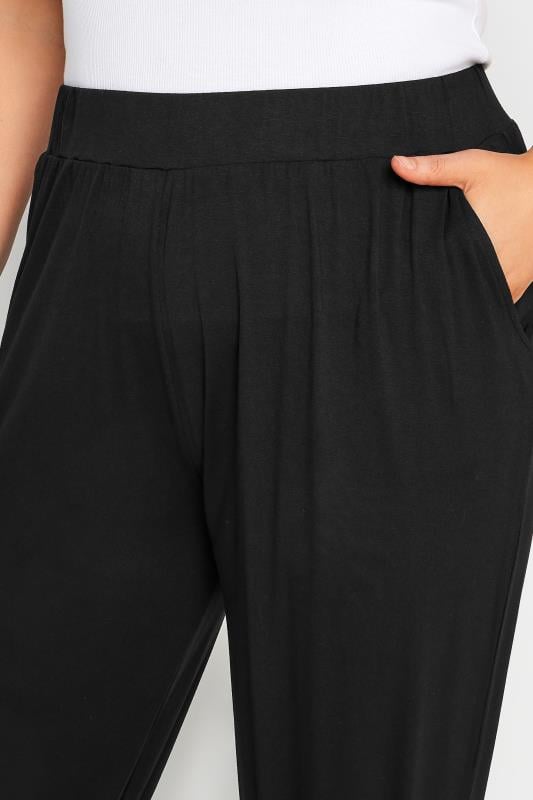 YOURS Plus Size Black Tie Detail Harem Joggers | Yours Clothing 5