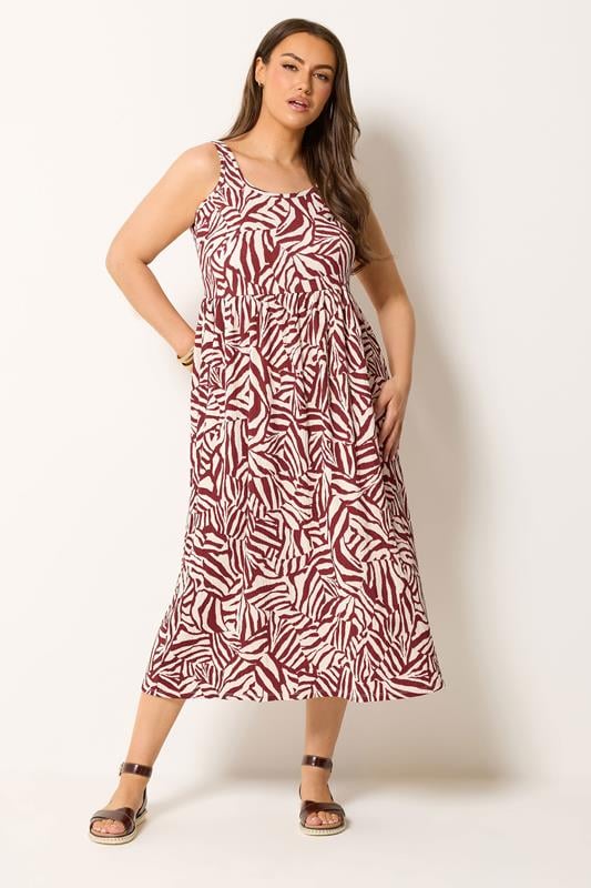  YOURS Curve Orange Zebra Textured Smock Dress