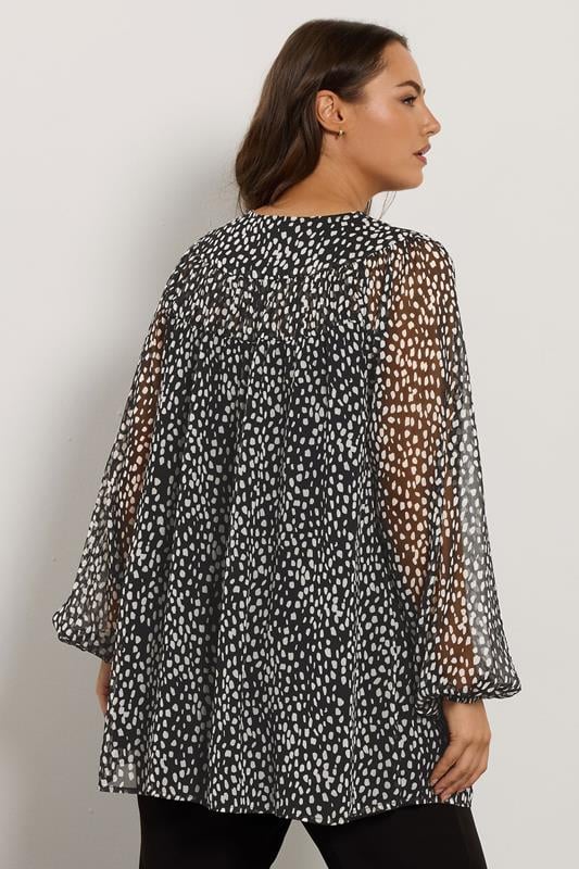 EVANS Plus Size Spot Print Chiffon Blouse | Evans 4