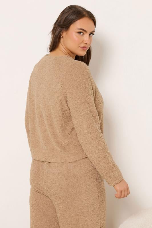 YOURS Plus Size Camel Brown Chenille Cardigan | Yours Clothing 4