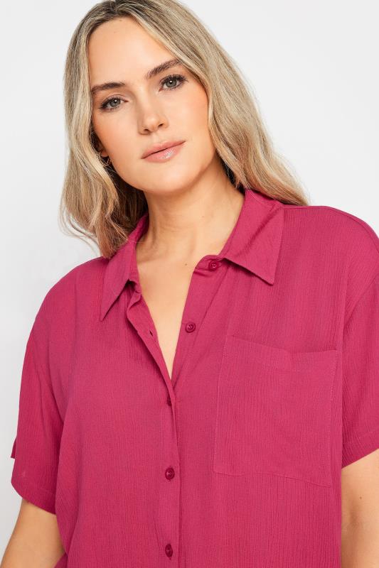 LTS Tall Womens Pink Textured Shirt | Long Tall Sallly 4