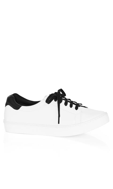 City Chic White & Black WIDE FIT Trainers 7