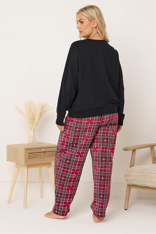 YOURS Plus Size Black 'Weekend Vibes' Sweatshirt Lounge Set | Yours Clothing 2