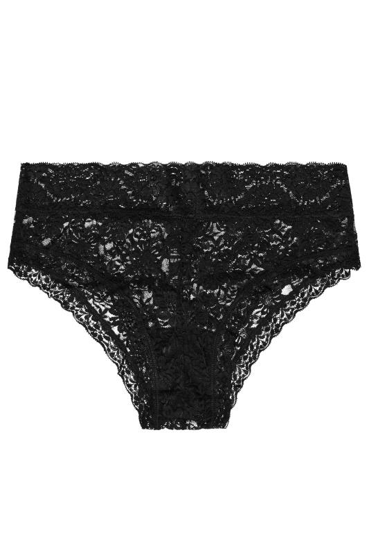 YOURS Plus Size 3 PACK Black Lace Brazilian Briefs | Yours Clothing  6