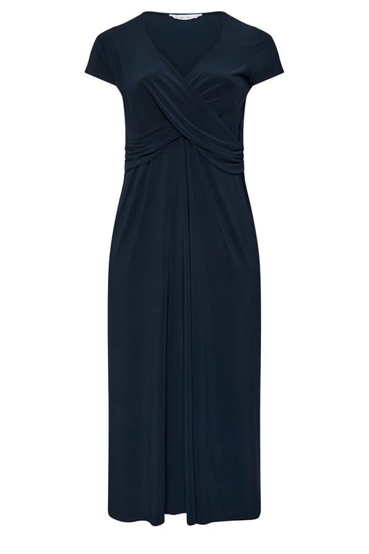  YOURS LONDON Curve Navy Blue Twist Front Dress