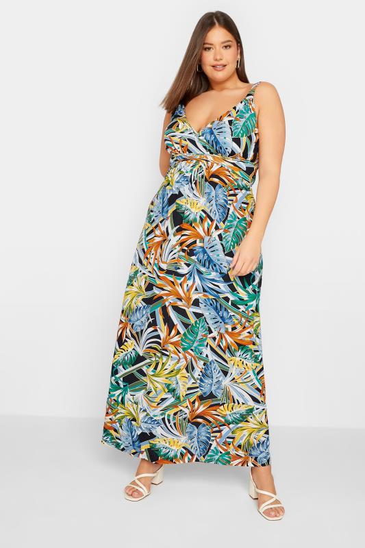 LTS Tall Green Palm Leaf Print Maxi Dress | Long Tall Sally  2