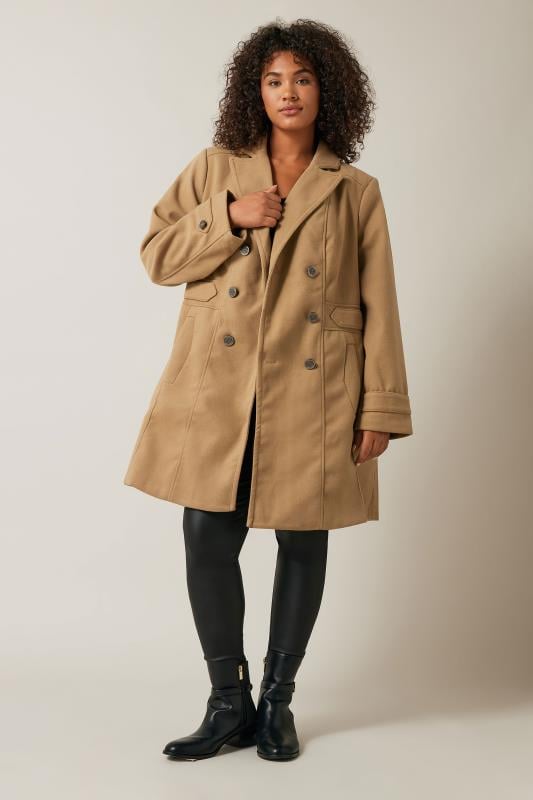 Evans Camel Tailored Mid Length Coat 3