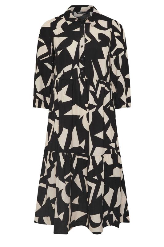 YOURS Plus Size Black & White Abstract Print Shirt Dress | Yours Clothing  6