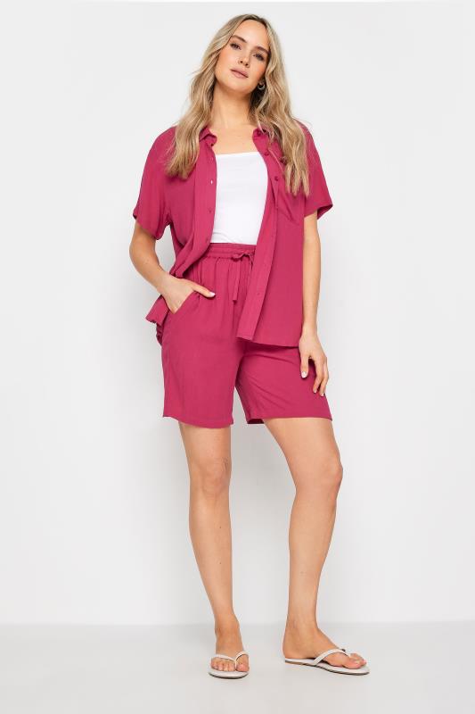 LTS Tall Womens Pink Textured Shorts | Long Tall Sally 2