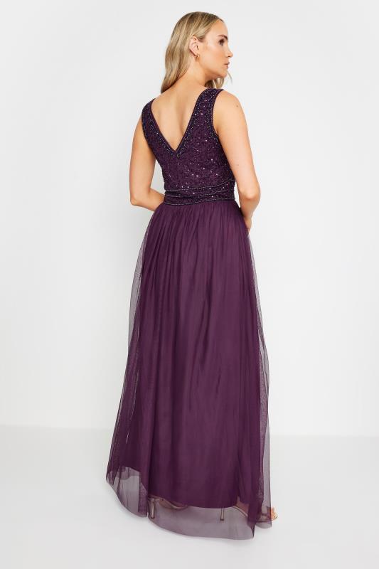 LTS Tall Women's Purple Sequin Hand Embellished Maxi Dress | Long Tall Sally 3