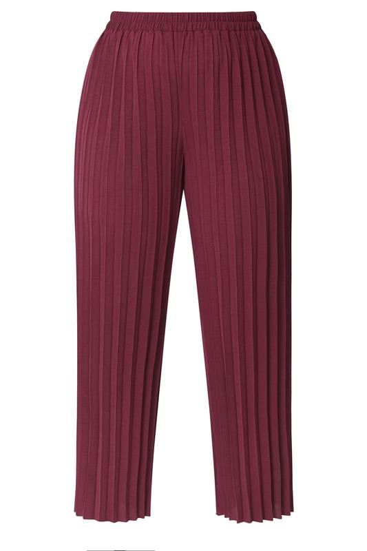 YOURS LONDON Plus Size Purple Pleated Trousers | Yours Clothing 5