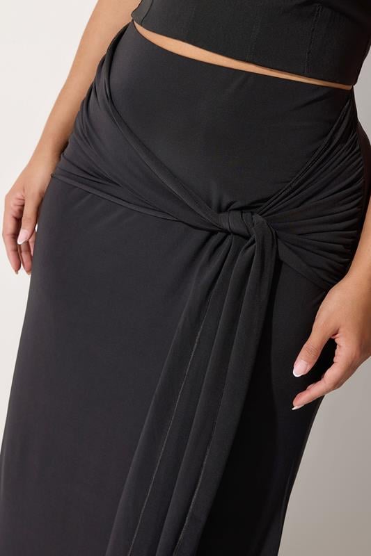 LIMITED COLLECTION Plus Size Black Tie Maxi Skirt | Yours Clothing 6