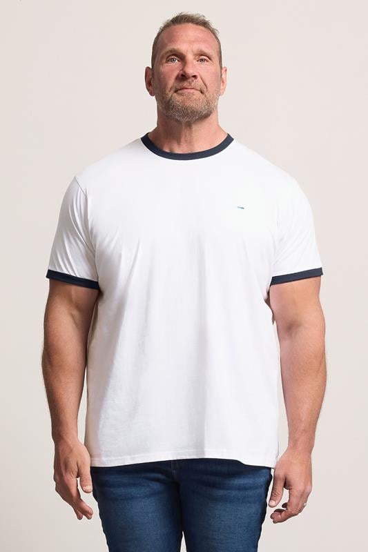 BadRhino Big & Tall White Ringer T-Shirt | BadRhino 1