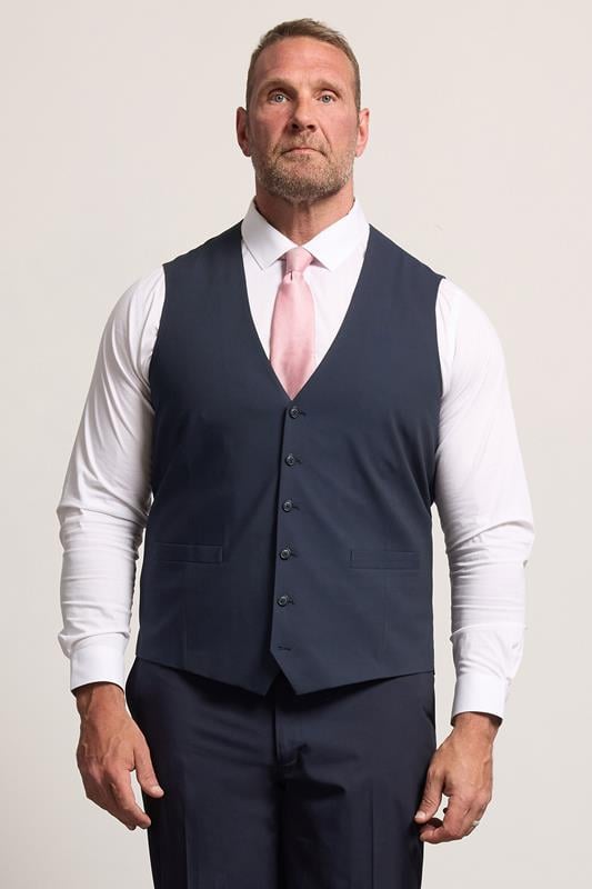 D555 Big & Tall Navy Blue Suit Waistcoat