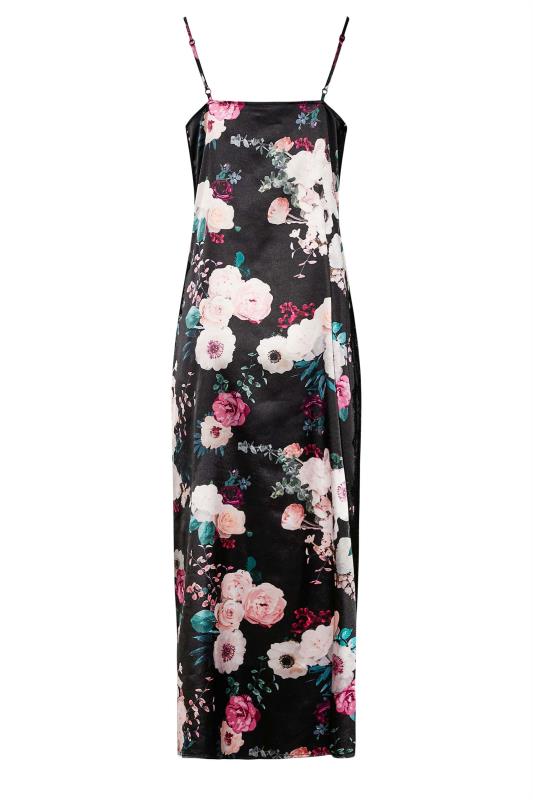 LTS Tall Women's Black Floral Satin Chemise | Long Tall Sally 4