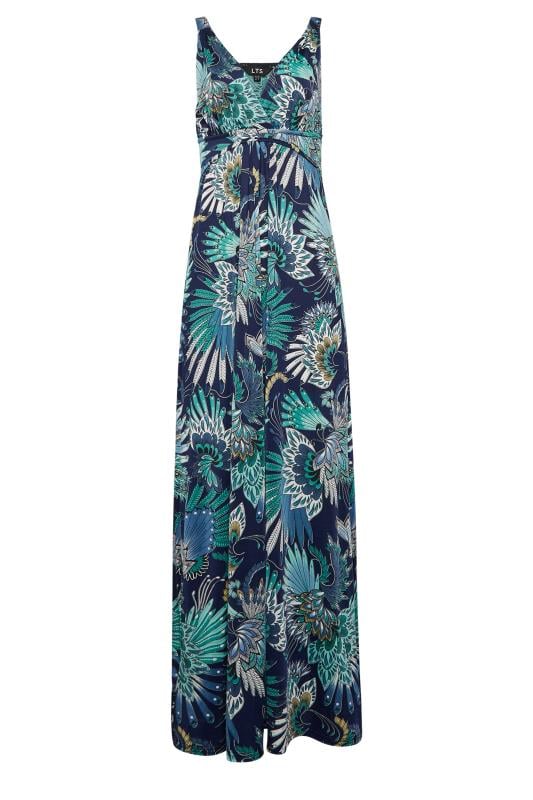 LTS Tall Women's Blue Floral Print V-Neck Sleeveless Maxi Dress | Long Tall Sally 2