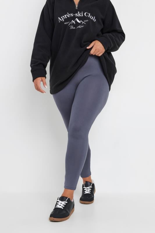 YOURS Plus Size Slate Grey Stretch Leggings | Yours Clothing 1