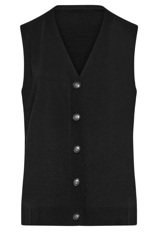 YOURS Plus Size Black Knitted Button Front Vest Top | Yours Clothing 6