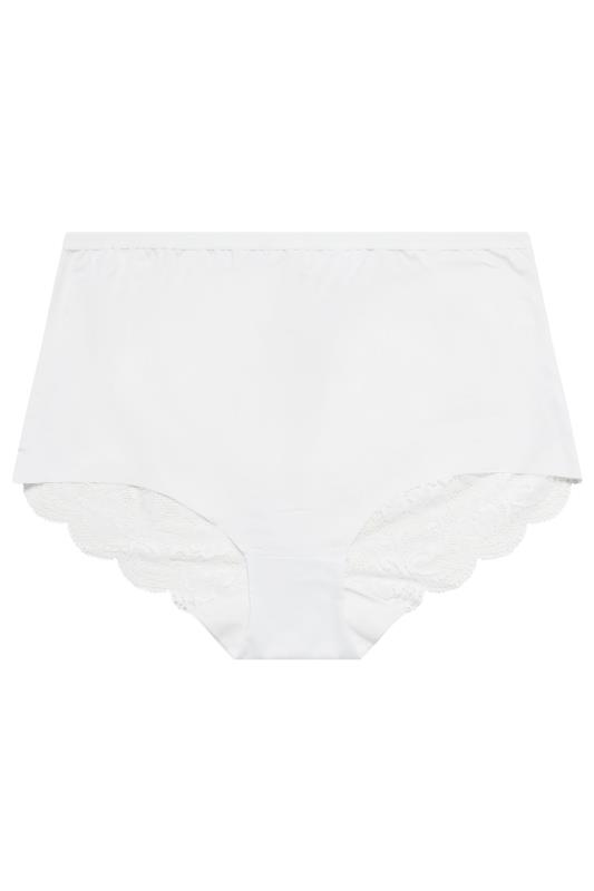 YOURS Plus Size 3 PACK White Lace Trim Briefs | Yours Clothing  6