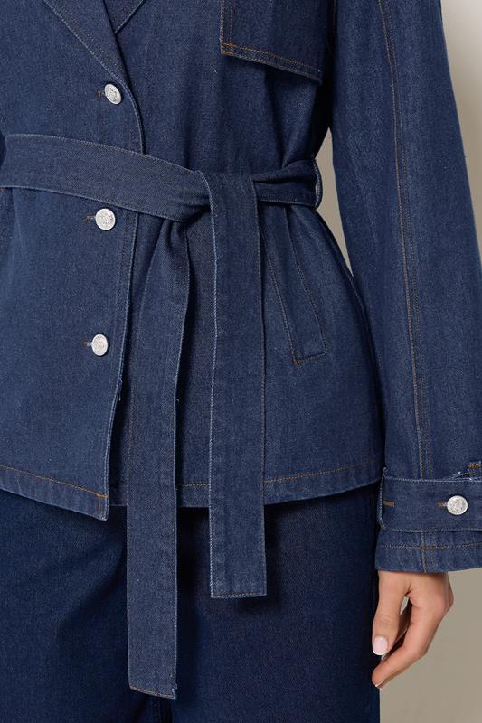 LTS Tall Women's Blue Denim Short Trench Coat | Long Tall Sally 4
