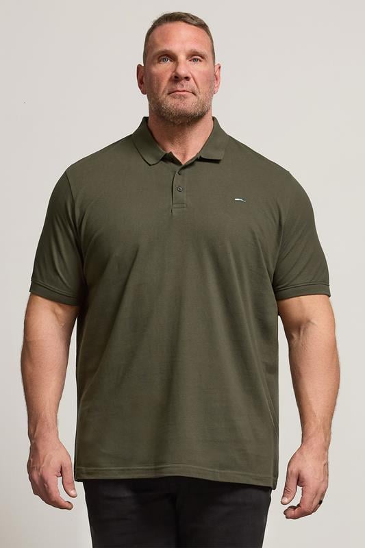 BadRhino Big & Tall Khaki Green Core Polo Shirt