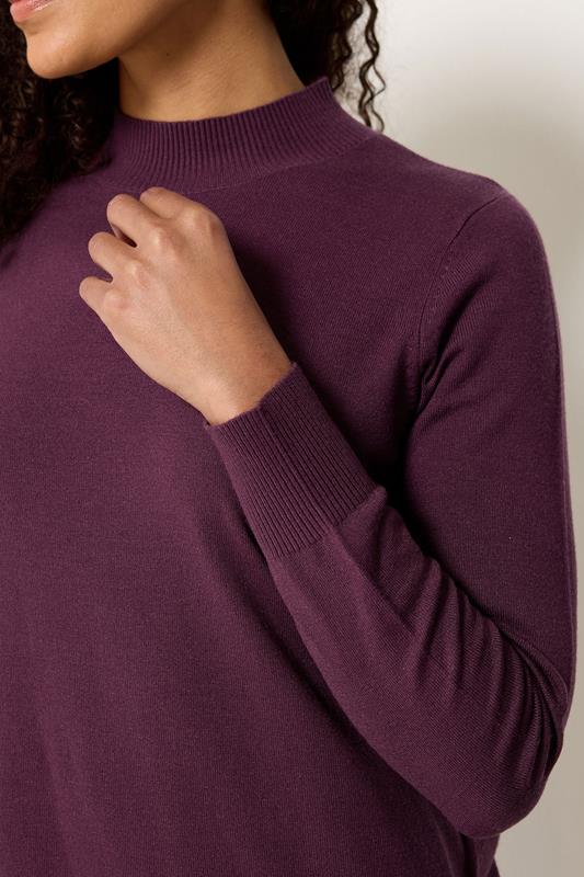M&Co Purple Funnel Neck Knitted Midi Dress | M&Co 4
