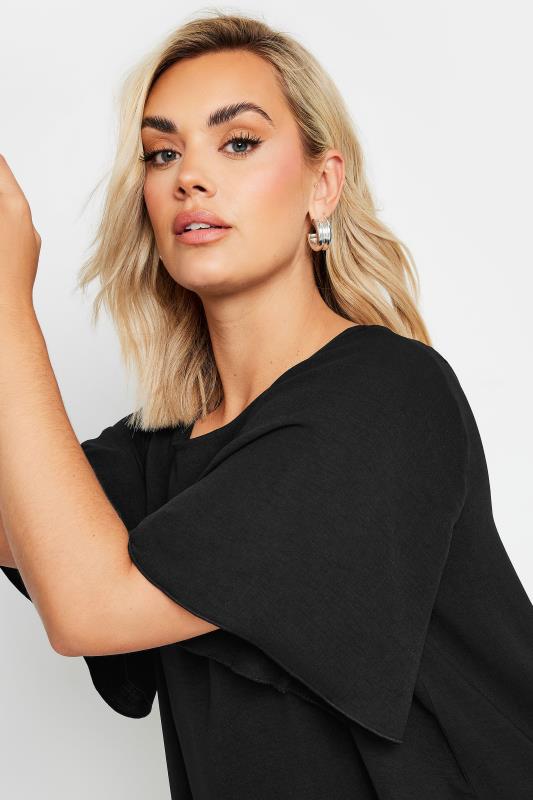 YOURS Plus Size Black Chain Back Blouse | Yours Clothing 5