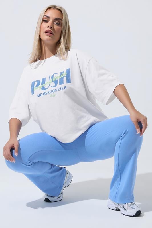 LIMITED COLLECTION Curve White 'Push Beyond Limits' Slogan T-Shirt